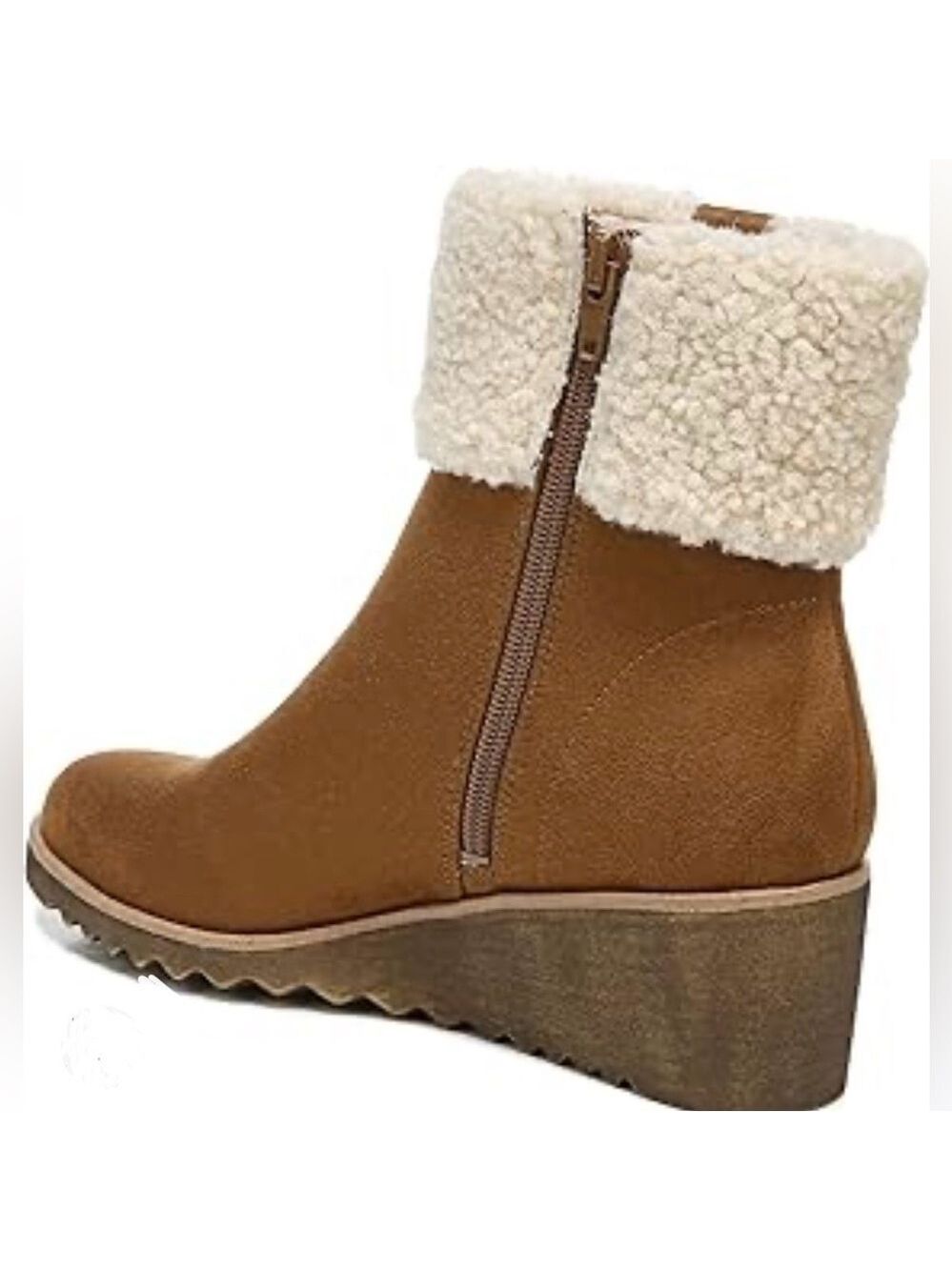 Lifestride Women’s Zurich Microsuede Faux Fur Ankle Boots Toffee Size 10 New I - Picture 2 of 5